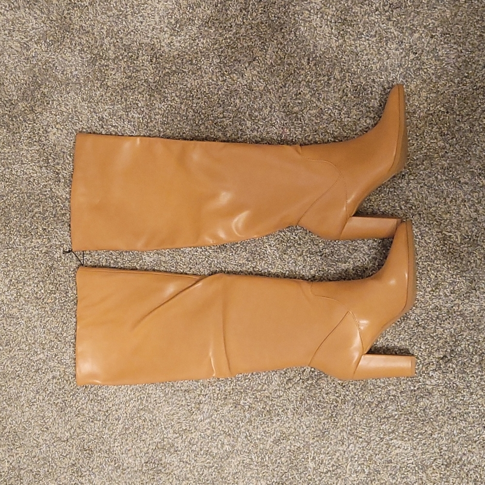 Express beige faux leather boots